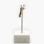 Long 9 Carat Gold & Pear Shaped Checkerboard Cut Peridot Drop Earrings - Jordans Jewellers