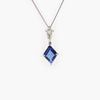 Lozenges Cut Tanzanite & Diamond Pendant Necklace