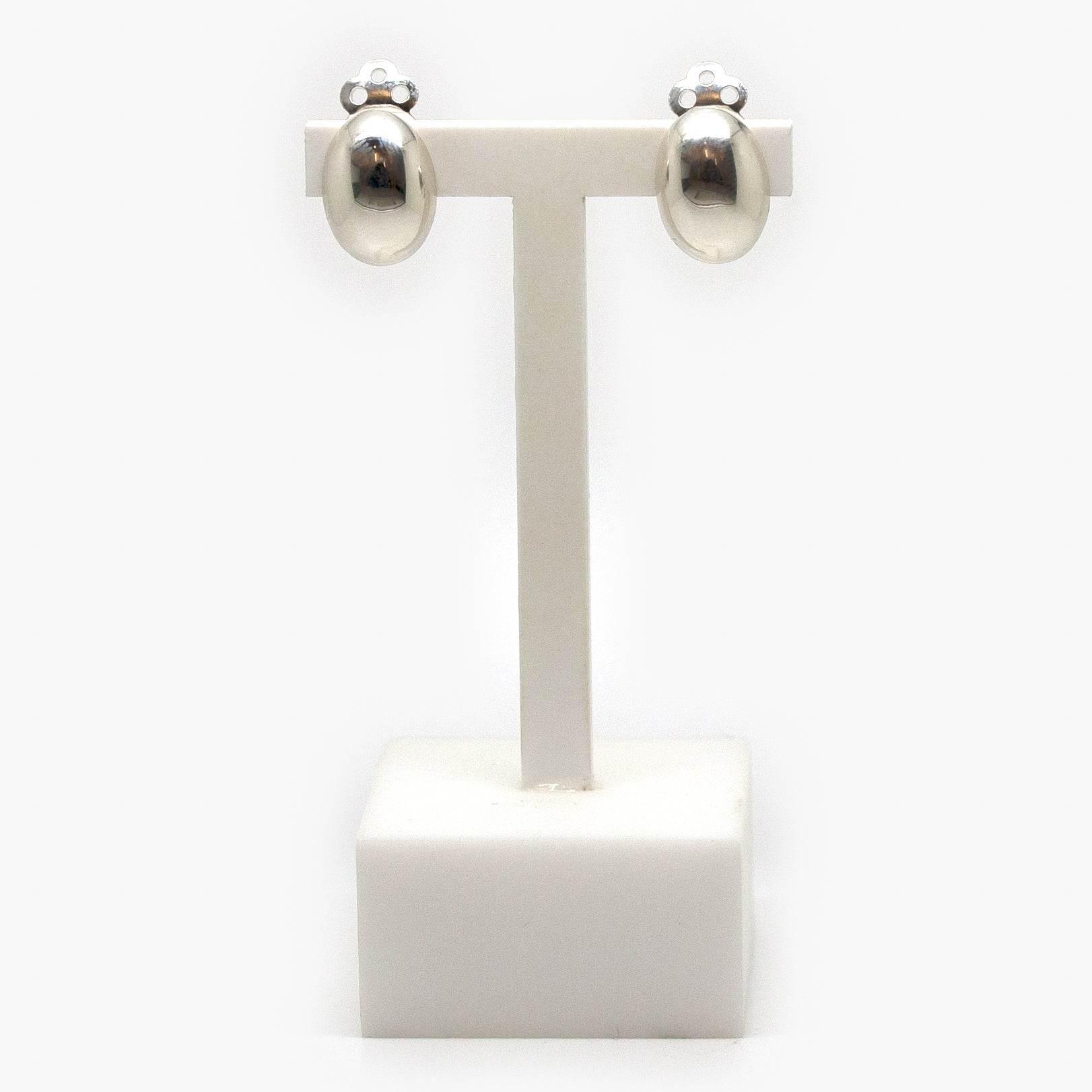 Medium Oval Silver Clip On Earrings - Jordans Jewellers