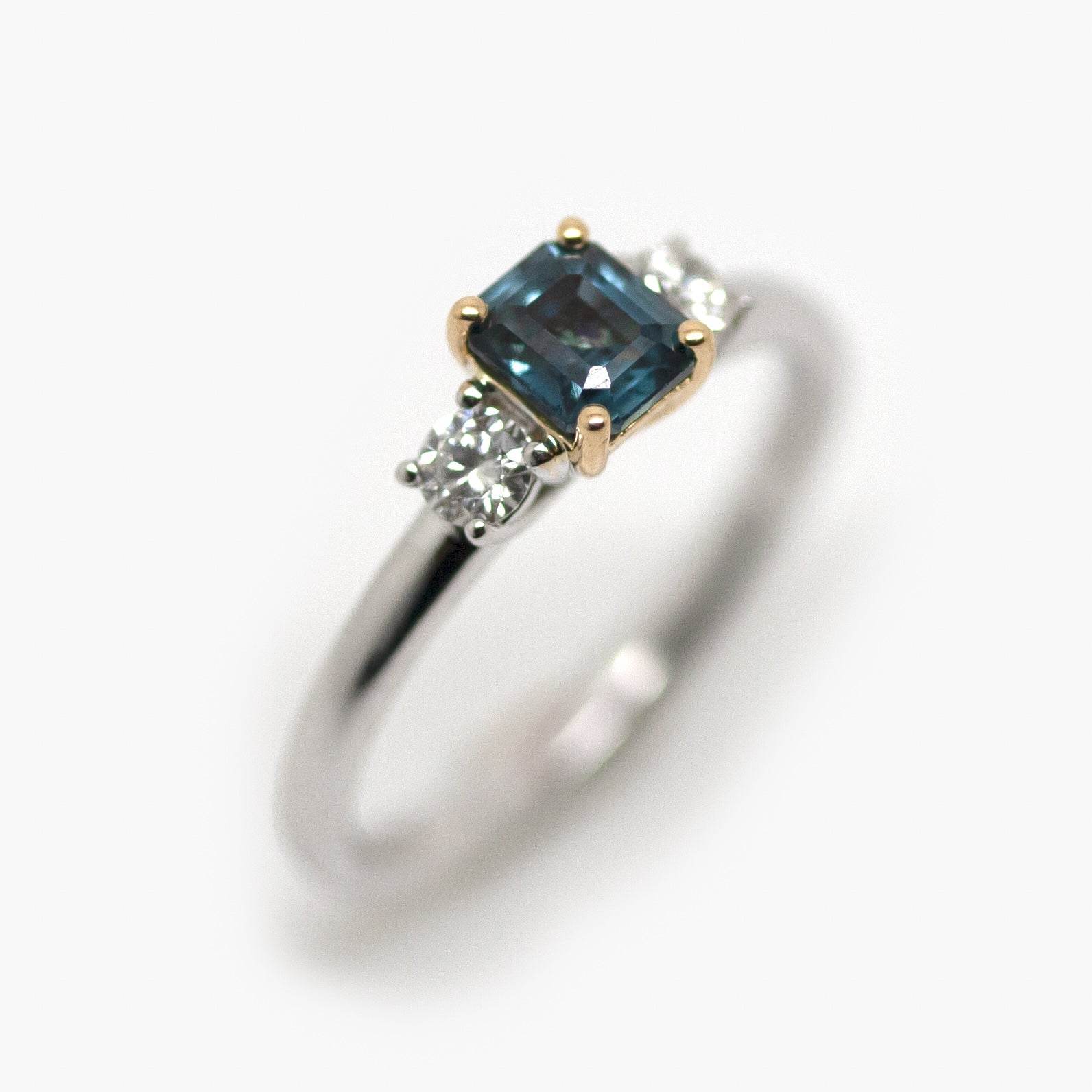Octagonal diamond sales engagement ring