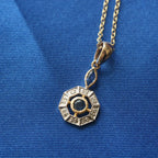 Octogen Blue Sapphire & Diamond Art Deco Style Pendant Necklace - Jordans Jewellers