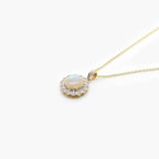 Opal & Diamond Cluster Pendant Necklace - Jordans Jewellers