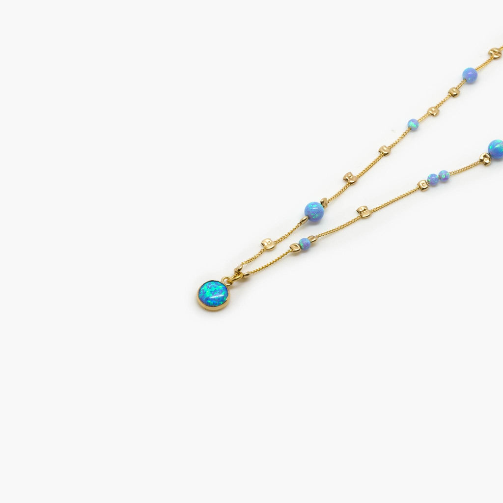 Jordans Jewellers rolled gold opalite drop vermeil necklace