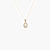 Oval Opal & Diamond Cluster Pendant Necklace