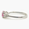 Pink Spinel & Diamond Trilogy Ring - left side view