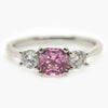 Pink Spinel & Diamond Trilogy Ring - front view