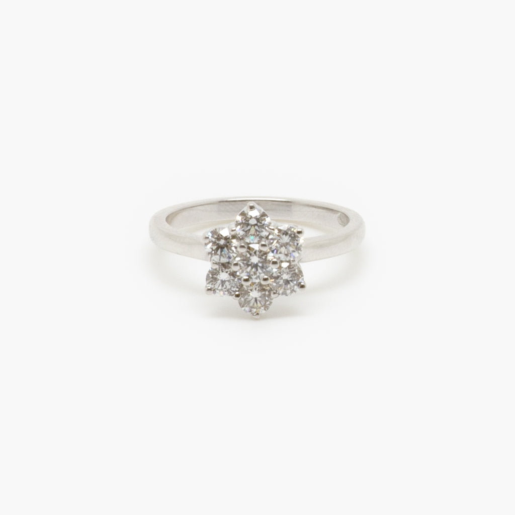 Jordans Jewellers platinum diamond daisy cluster ring