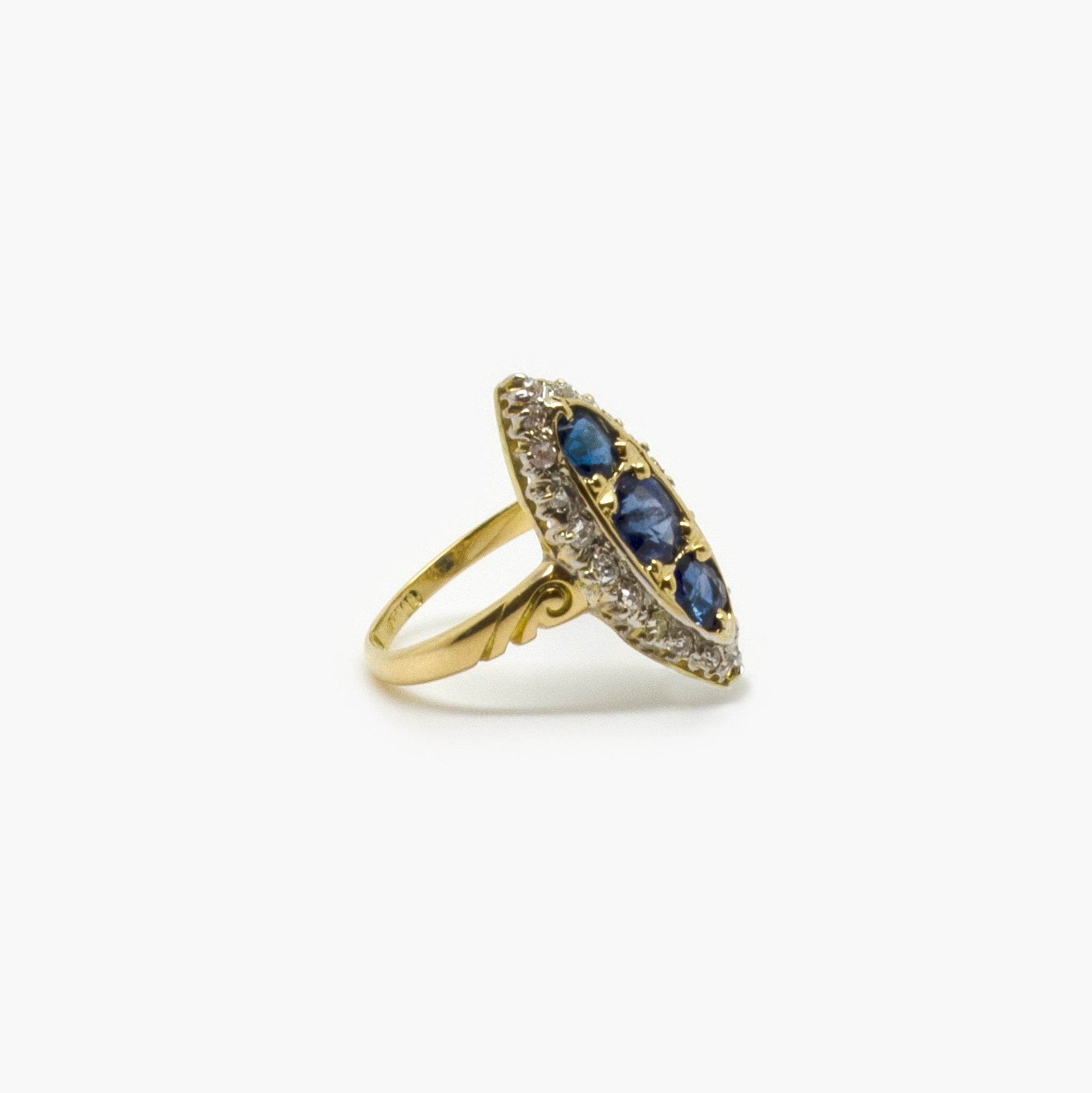Pre-Owned 18 Carat Gold Sapphire & Diamond Ring - Jordans Jewellers