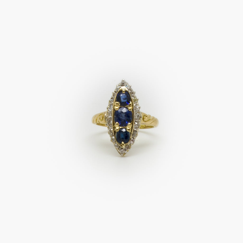 Jordans Jewellers pre-owned 18ct yellow gold sapphire and diamond ring