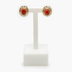 Pre-Owned Coral Openwork Stud Earrings - Jordans Jewellers