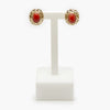 Jordans Jewellers 14ct yellow gold pre-owned coral open work earrings on non gold backs