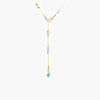 Jordans Jewellers 14k rolled gold Laurette style and blue created opal necklace 
