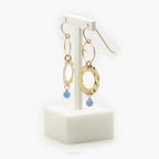 Rolled Gold Circle & Opalite Drop Earrings - Jordans Jewellers