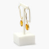 Jordans Jewellers rolled gold oval citrine drop earrings - Alternate shot 1