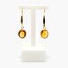 Jordans Jewellers rolled gold oval citrine drop earrings