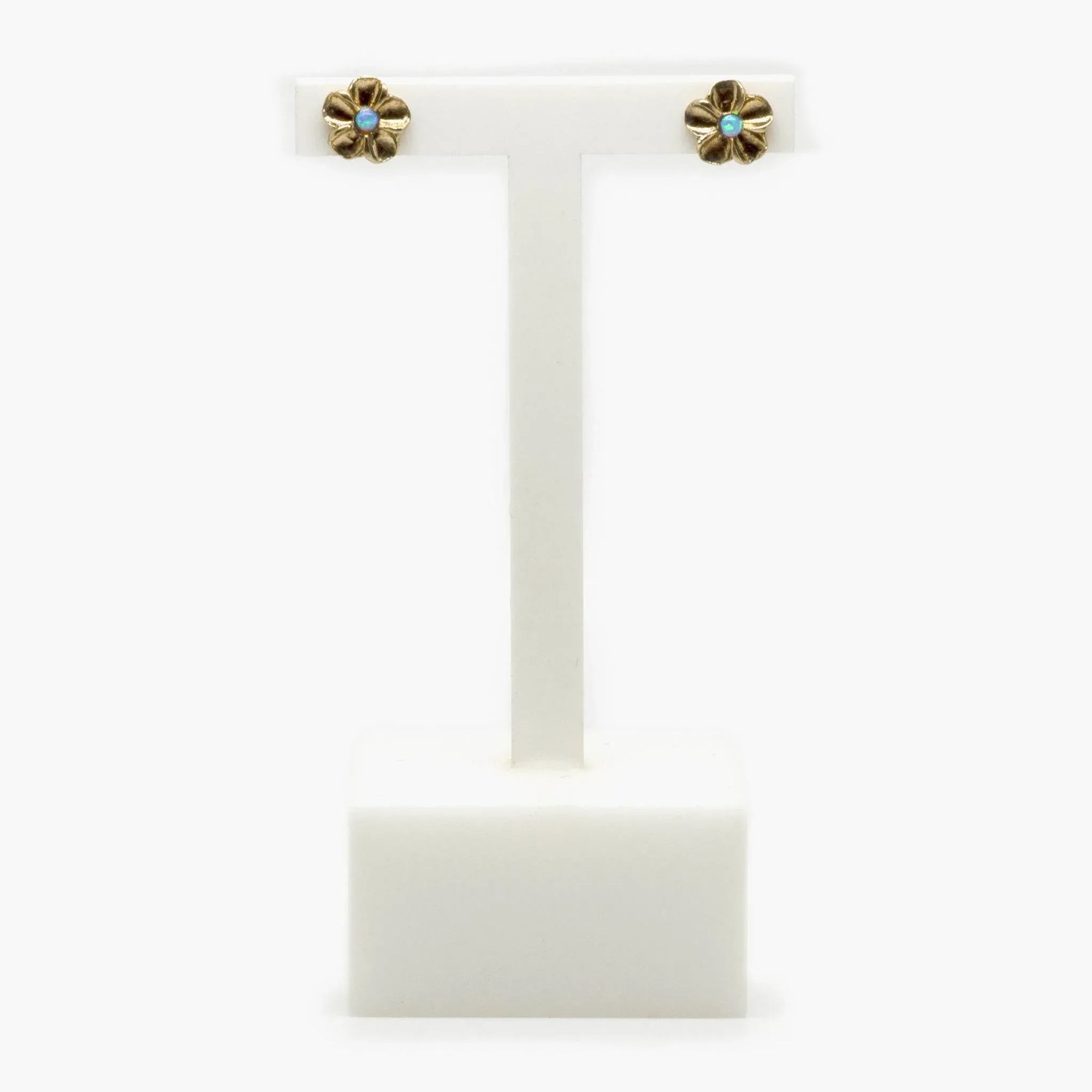 Rolled Gold Flower Opalite Stud Earrings - Jordans Jewellers