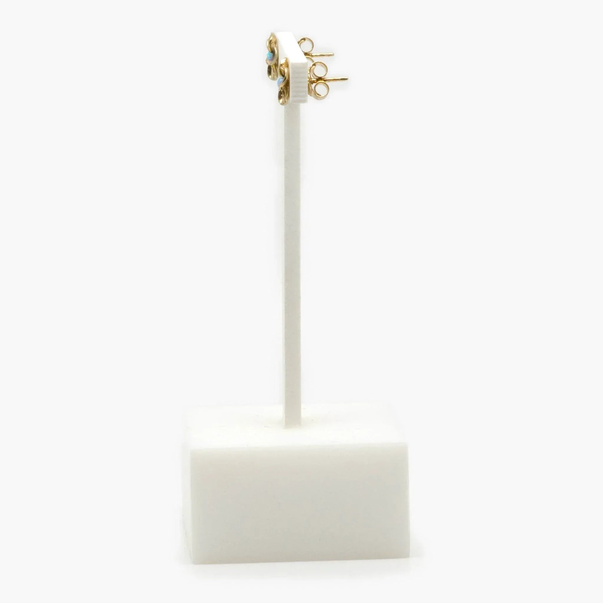 Rolled Gold Flower Opalite Stud Earrings - Jordans Jewellers