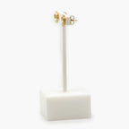 Rolled Gold Flower & Cubic Zirconia Stud Earrings - Jordans Jewellers
