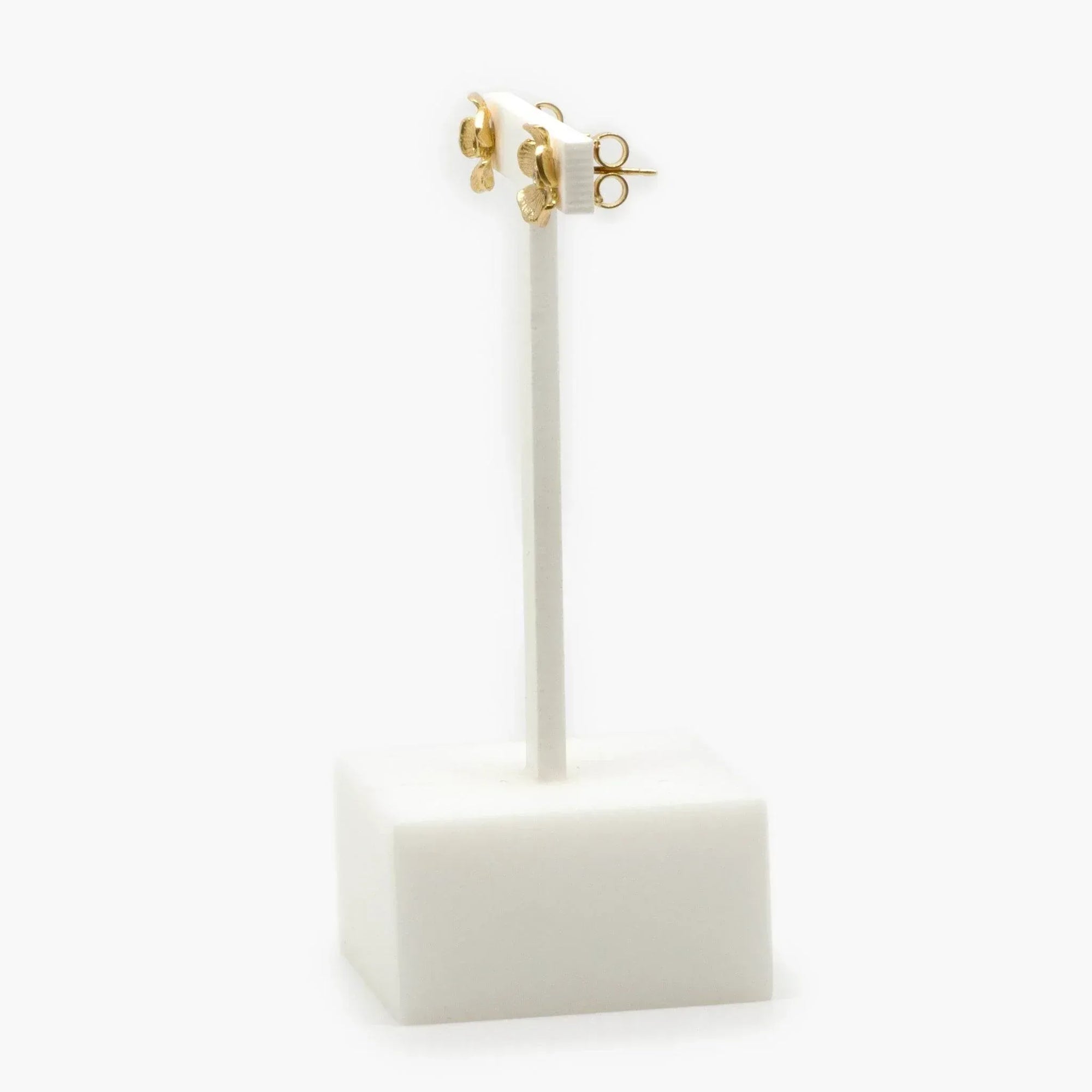 Rolled Gold Flower & Cubic Zirconia Stud Earrings - Jordans Jewellers
