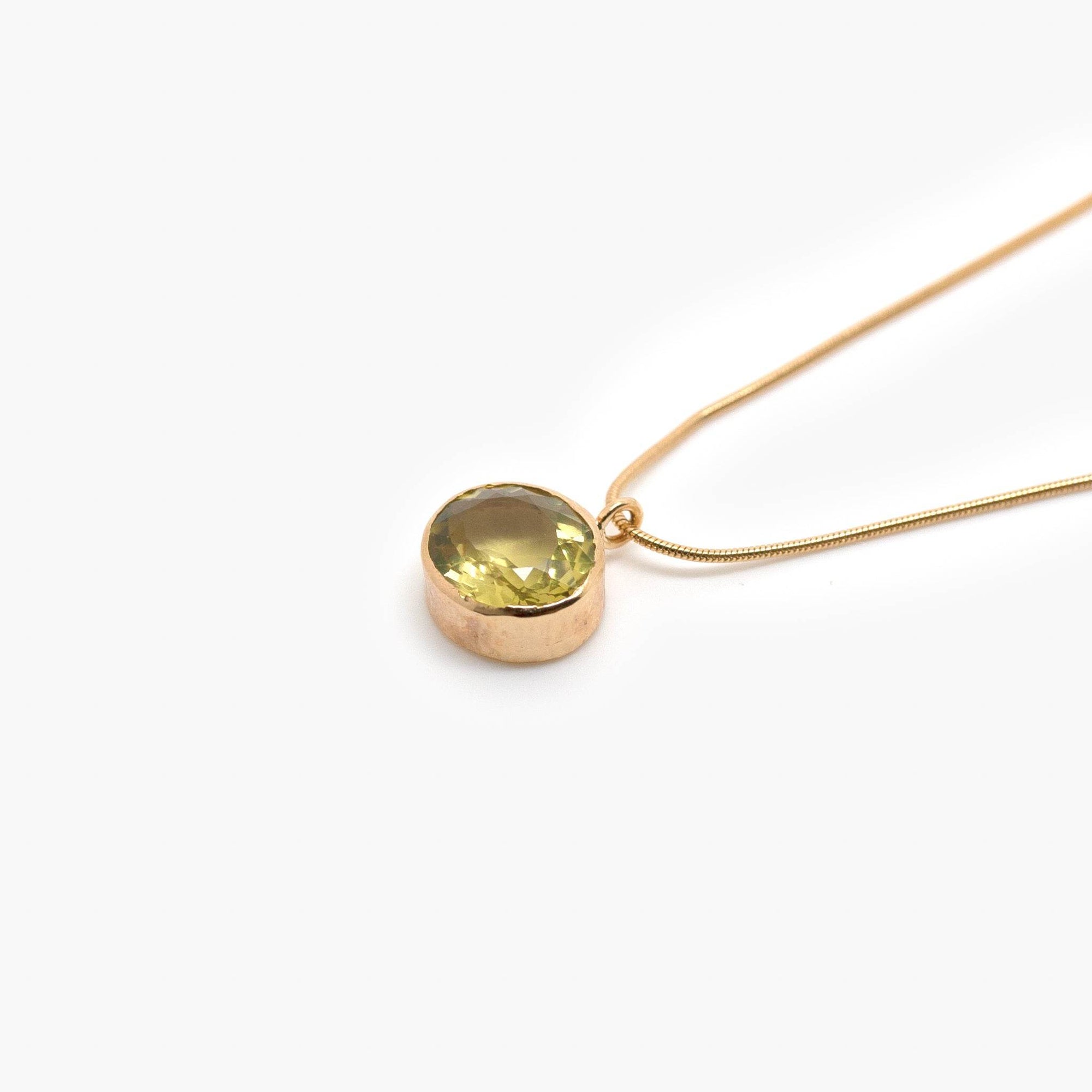 Rolled Gold Lemon Quartz Pendant Necklace - Jordans Jewellers