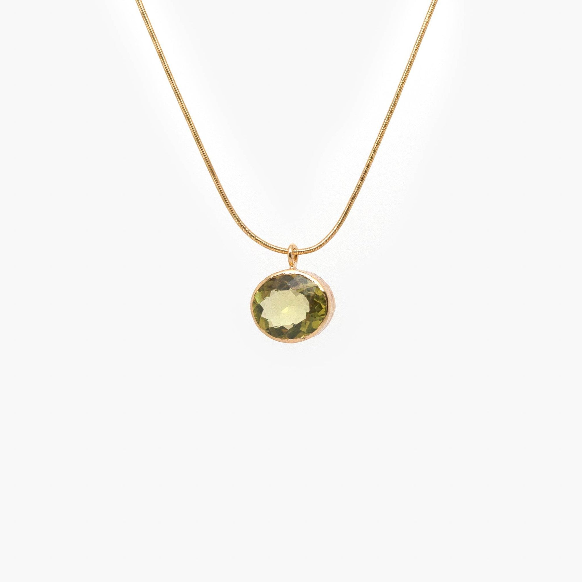 Rolled Gold Lemon Quartz Pendant Necklace - Jordans Jewellers