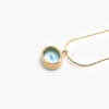 Rolled Gold Oval Blue Topaz Pendant Necklace