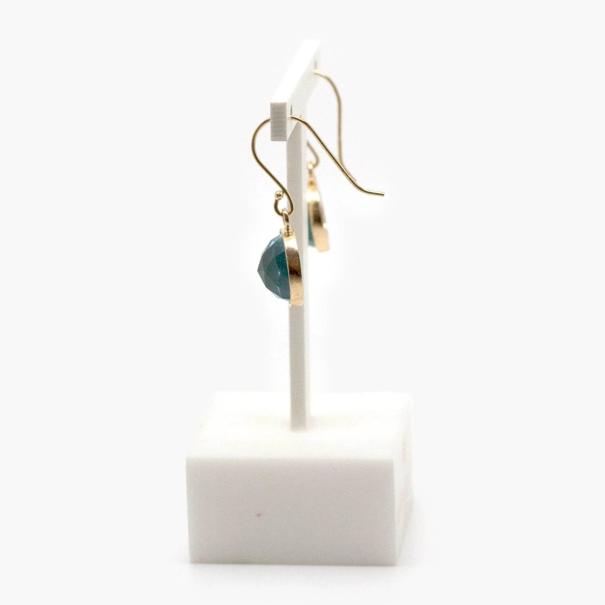 Rolled Gold Swiss Blue Topaz Drop Earrings - Jordans Jewellers