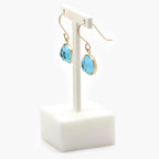 Rolled Gold Swiss Blue Topaz Drop Earrings - Jordans Jewellers