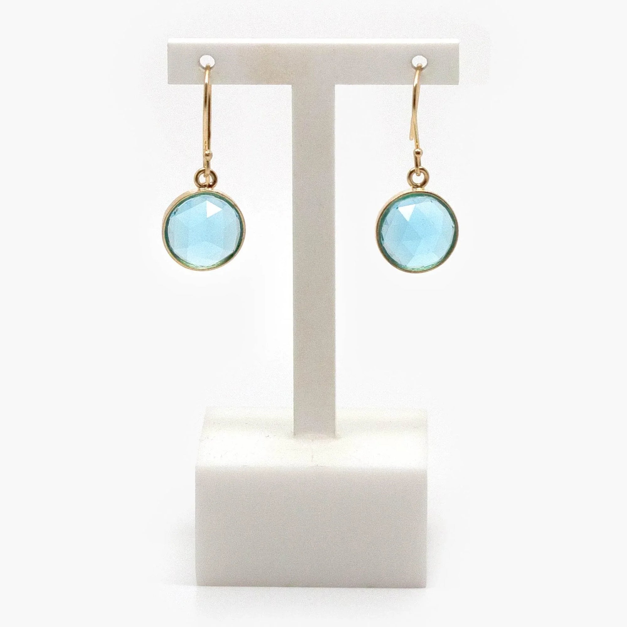Rolled Gold Swiss Blue Topaz Drop Earrings - Jordans Jewellers