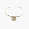 Rose Gold Plated Heart Drop Bangle