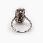 Antique Art Deco Platinum Ruby and Diamond Ring - Jordans Jewellers
