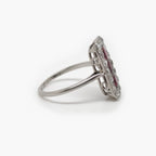 Antique Art Deco Platinum Ruby and Diamond Ring - Jordans Jewellers