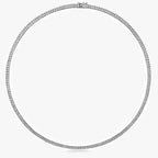 Silver End Set 0.3cm Square Cz Line Necklace - Jordans Jewellers