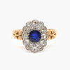 Antique 18 Carat Gold Sapphire and Diamond Cluster Ring