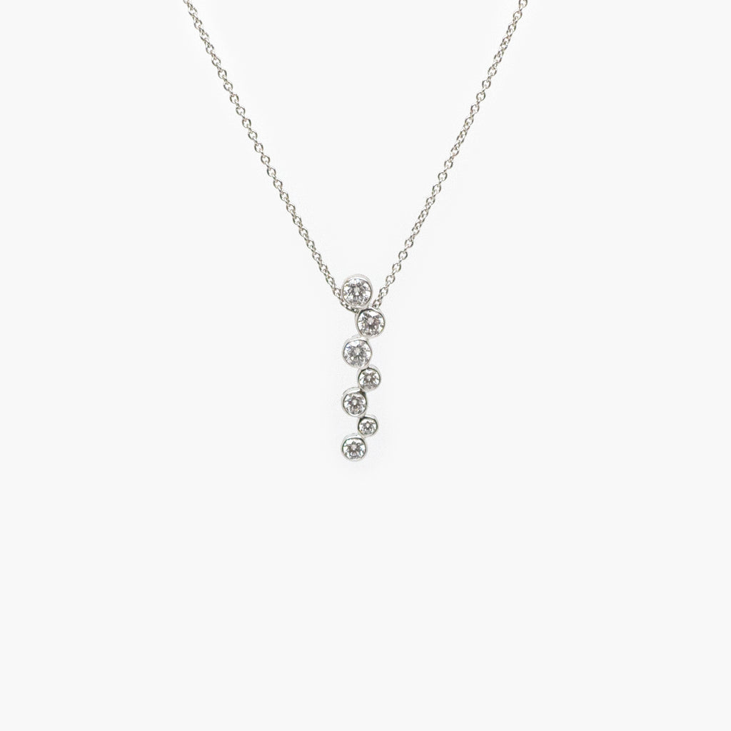 Bubble Diamond Drop Pendant Necklace