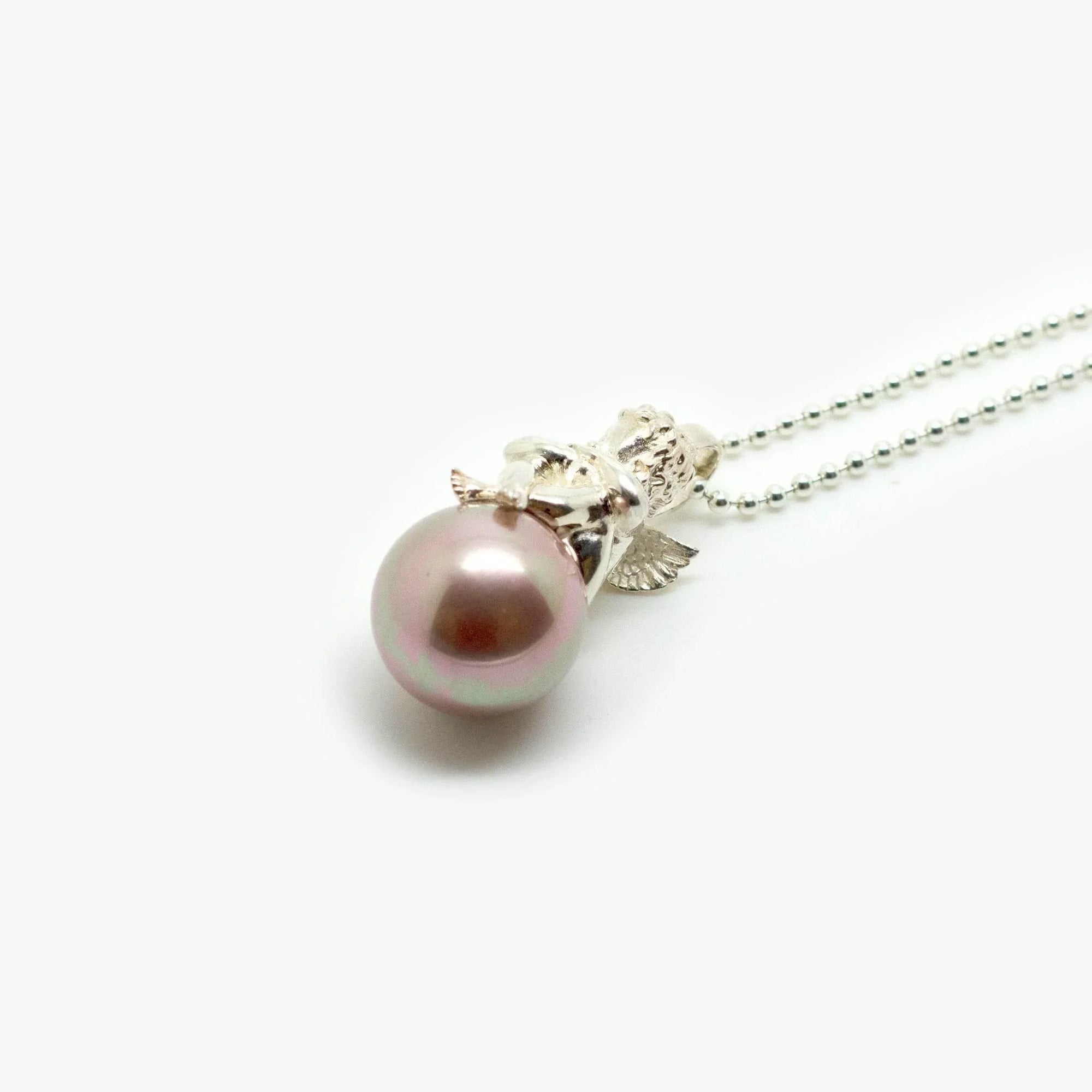 Large Pearl & Cherub Pendant Necklace - Jordans Jewellers