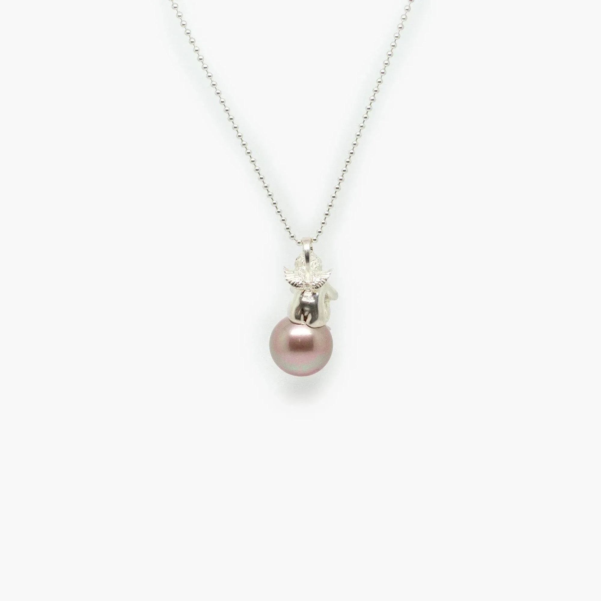 Large Pearl & Cherub Pendant Necklace - Jordans Jewellers