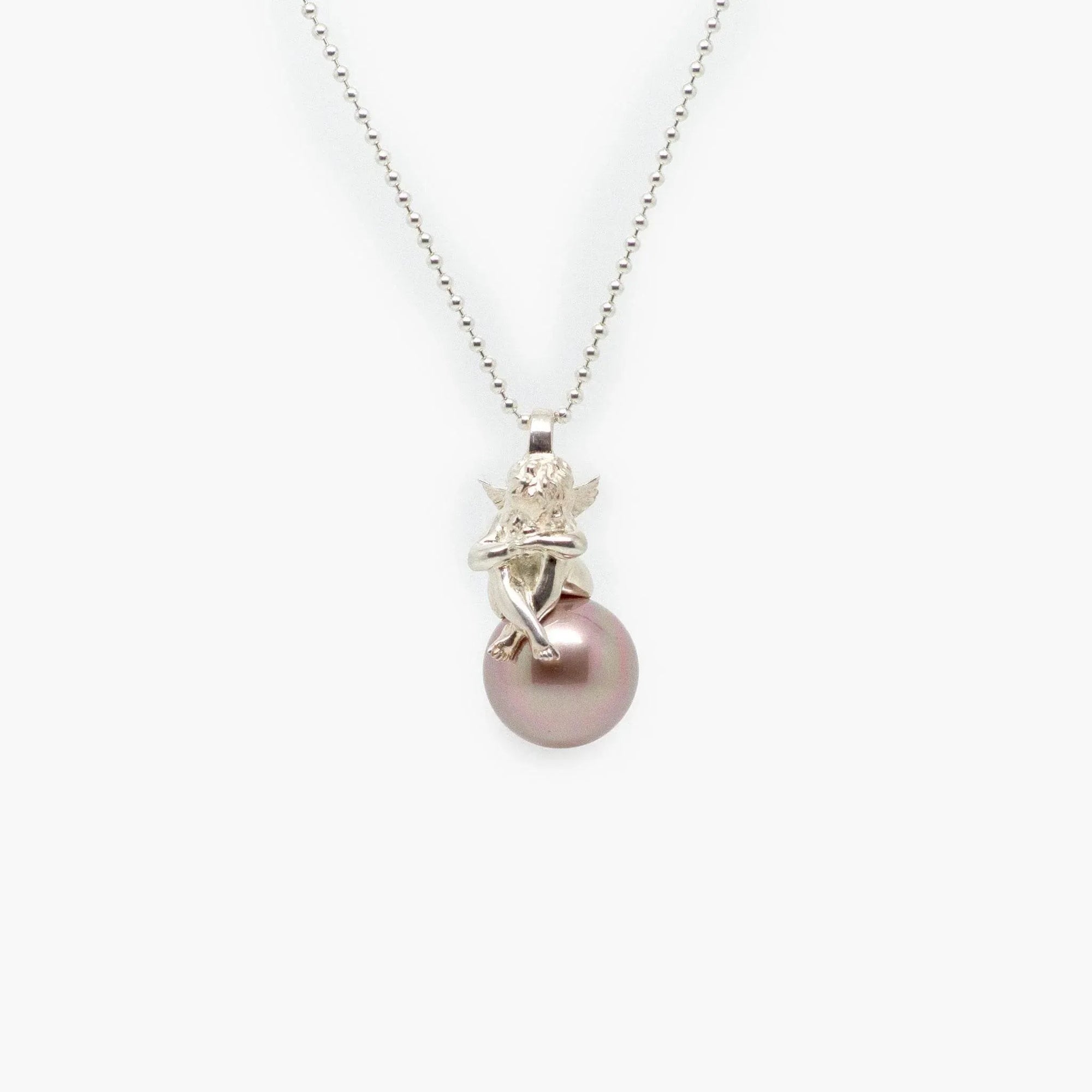 Large Pearl & Cherub Pendant Necklace - Jordans Jewellers