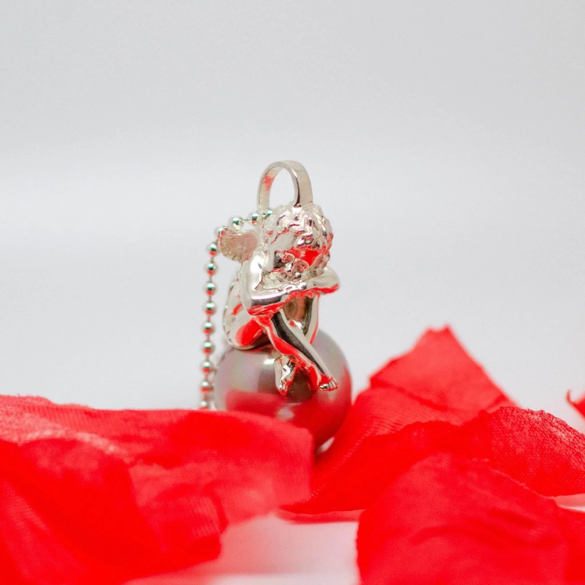 Large Pearl & Cherub Pendant Necklace - Jordans Jewellers