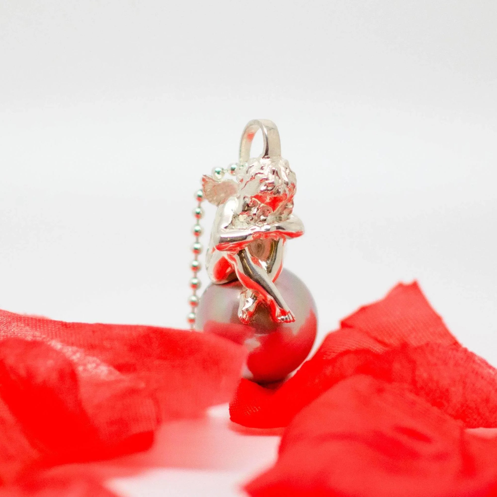 Large Pearl & Cherub Pendant Necklace - Jordans Jewellers