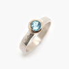 Silver & 9 Carat Gold Round Blue Topaz Ring
