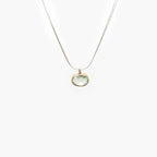Silver & Rolled Gold Green Amethyst Pendant Necklace - Jordans Jewellers