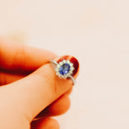 Tanzanite & Brilliant-Cut Diamond Cluster Ring - Jordans Jewellers