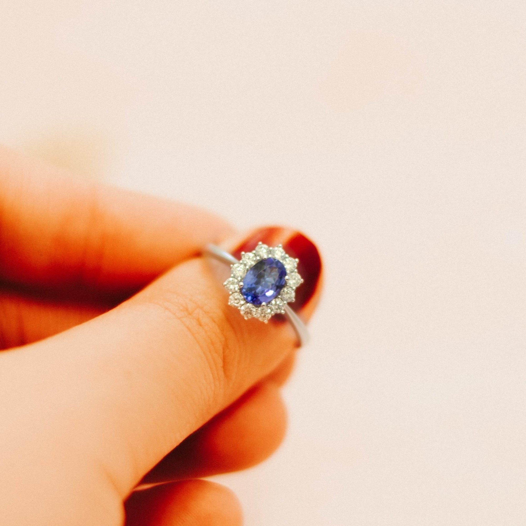 Tanzanite & Brilliant-Cut Diamond Cluster Ring - Jordans Jewellers