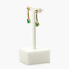 Jordans Jewellers 9ct yellow gold teardrop emerald and diamond drop earrings - Alternate shot 1