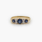 Three Stone Sapphire & Four Stone Diamond Ring - Jordans Jewellers