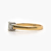 18 Carat Yellow Gold Emerald & Princess Cut Three Stone Diamond Ring