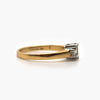 18 Carat Yellow Gold Emerald & Princess Cut Three Stone Diamond Ring