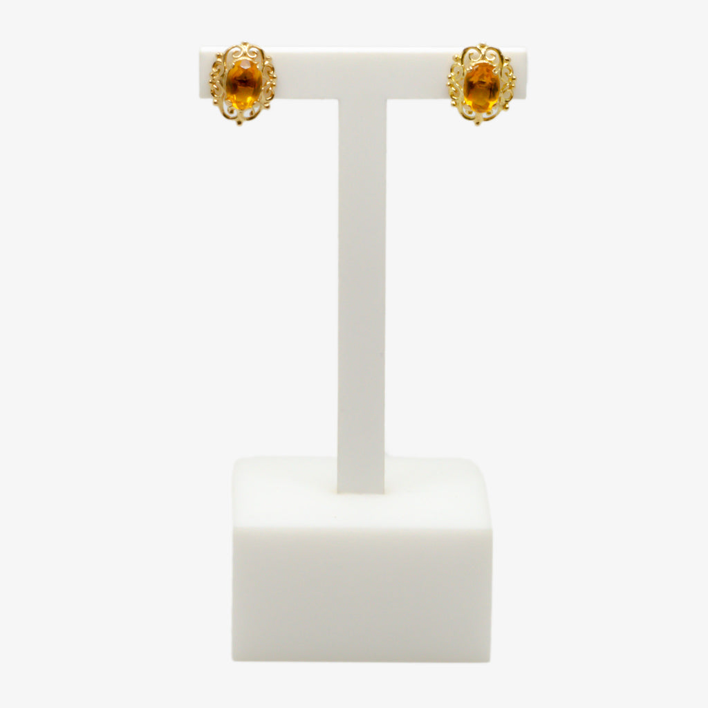 Jordans Jewellers pre-owned 9ct yellow gold citrine stud earrings