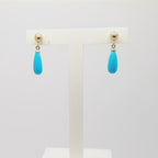 Jordans Jewellers 9ct yellow gold turquoise drop earrings - Alternate shot 1 - Video 1